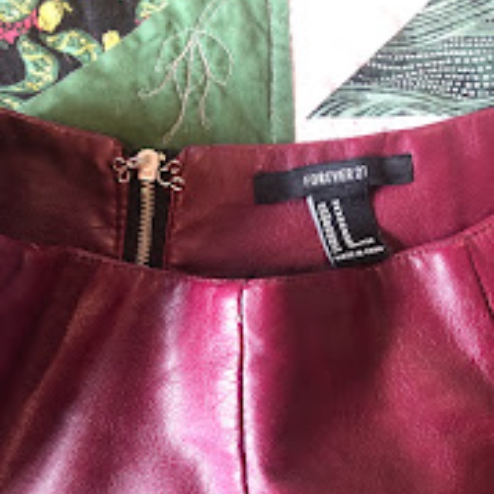 Faux leather skater skirt